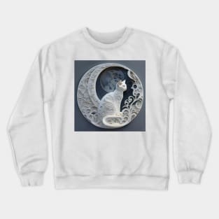 [AI Art] Moon Cat, Art Deco style Crewneck Sweatshirt